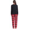 image:imageSWOMOG Couple Christmas Pajamas MEN amp WOMEN Pjs Long Sleeve Top amp Plaid Bottom Soft Sleepwear LoungewearBlack  Red Plaid