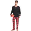 image:imageSWOMOG Couple Christmas Pajamas MEN amp WOMEN Pjs Long Sleeve Top amp Plaid Bottom Soft Sleepwear LoungewearBlack  Red Plaid