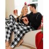 image:imageSWOMOG Couple Christmas Pajamas MEN amp WOMEN Pjs Long Sleeve Top amp Plaid Bottom Soft Sleepwear LoungewearBlack  White