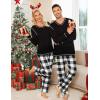image:imageSWOMOG Couple Christmas Pajamas MEN amp WOMEN Pjs Long Sleeve Top amp Plaid Bottom Soft Sleepwear LoungewearBlack  White