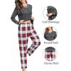 image:imageSWOMOG Couple Christmas Pajamas MEN amp WOMEN Pjs Long Sleeve Top amp Plaid Bottom Soft Sleepwear LoungewearDeep Grey