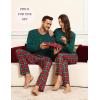 image:imageSWOMOG Couple Christmas Pajamas MEN amp WOMEN Pjs Long Sleeve Top amp Plaid Bottom Soft Sleepwear LoungewearEmerald Green