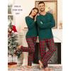 image:imageSWOMOG Couple Christmas Pajamas MEN amp WOMEN Pjs Long Sleeve Top amp Plaid Bottom Soft Sleepwear LoungewearEmerald Green