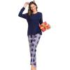 image:imageSWOMOG Couple Christmas Pajamas MEN amp WOMEN Pjs Long Sleeve Top amp Plaid Bottom Soft Sleepwear LoungewearNavy Blue