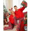 image:imageSWOMOG Couple Christmas Pajamas MEN amp WOMEN Pjs Long Sleeve Top amp Plaid Bottom Soft Sleepwear LoungewearRed