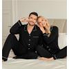 image:imageSWOMOG Couple Matching Pajamas Set Christmas Pajamas Long Sleeve Button Down Pj Set Festival Party Xmas SleepwearBlack