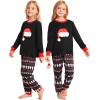 image:imageSWOMOG Couple Matching Pajamas Set Christmas Pajamas Long Sleeve Button Down Pj Set Festival Party Xmas SleepwearChristmas Hat