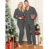 image:imageSWOMOG Couple Matching Pajamas Set Christmas Pajamas Long Sleeve Button Down Pj Set Festival Party Xmas SleepwearDeep Grey
