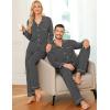 image:imageSWOMOG Couple Matching Pajamas Set Christmas Pajamas Long Sleeve Button Down Pj Set Festival Party Xmas SleepwearDeep Grey