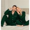 image:imageSWOMOG Couple Matching Pajamas Set Christmas Pajamas Long Sleeve Button Down Pj Set Festival Party Xmas SleepwearGreen