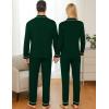 image:imageSWOMOG Couple Matching Pajamas Set Christmas Pajamas Long Sleeve Button Down Pj Set Festival Party Xmas SleepwearGreen