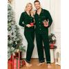 image:imageSWOMOG Couple Matching Pajamas Set Christmas Pajamas Long Sleeve Button Down Pj Set Festival Party Xmas SleepwearGreen