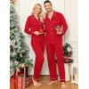 image:imageSWOMOG Couple Matching Pajamas Set Christmas Pajamas Long Sleeve Button Down Pj Set Festival Party Xmas SleepwearRed
