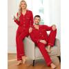 image:imageSWOMOG Couple Matching Pajamas Set Christmas Pajamas Long Sleeve Button Down Pj Set Festival Party Xmas SleepwearRed