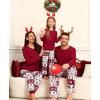 image:imageSWOMOG Couple Matching Pajamas Set Christmas Pajamas Long Sleeve Button Down Pj Set Festival Party Xmas SleepwearWhite Red Christmas Tree