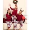 image:imageSWOMOG Couple Matching Pajamas Set Christmas Pajamas Long Sleeve Button Down Pj Set Festival Party Xmas SleepwearWhite Red Christmas Tree