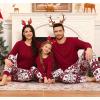 image:imageSWOMOG Couple Matching Pajamas Set Christmas Pajamas Long Sleeve Button Down Pj Set Festival Party Xmas SleepwearWhite Red Christmas Tree