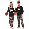 image:imageSWOMOG Couple Matching Pajamas Set Christmas Pajamas Long Sleeve Button Down Pj Set Festival Party Xmas SleepwearZchristmas Hat