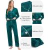 image:imageSWOMOG Couples Matching Pajamas Set Women amp Men Satin Long Sleeve Sleepwear Soft Button Down Pj Set Silk LoungewearGreen