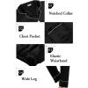 image:imageSWOMOG Couples Matching Pajamas Sets Women amp Men Silk Satin Long Sleeve Button Down Sleepwear 2 Pcs Classic LoungewearBlack