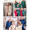 image:imageSWOMOG Couples Matching Pajamas Sets Women amp Men Silk Satin Long Sleeve Button Down Sleepwear 2 Pcs Classic LoungewearChampagne