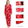 image:imageSWOMOG Couples Matching Pajamas Sets Women amp Men Silk Satin Long Sleeve Button Down Sleepwear 2 Pcs Classic LoungewearChristmas Red