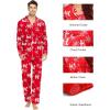 image:imageSWOMOG Couples Matching Pajamas Sets Women amp Men Silk Satin Long Sleeve Button Down Sleepwear 2 Pcs Classic LoungewearChristmas Red