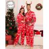 image:imageSWOMOG Couples Matching Pajamas Sets Women amp Men Silk Satin Long Sleeve Button Down Sleepwear 2 Pcs Classic LoungewearChristmas Red