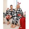image:imageSWOMOG Couples One Piece Pajamas Sets Christmas Men amp Women Fleece Winter Loungewear ZipUp Jumpsuit with Pockets PjsBig Black White Grid