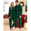 image:imageSWOMOG Couples One Piece Pajamas Sets Christmas Men amp Women Fleece Winter Loungewear ZipUp Jumpsuit with Pockets PjsBig Plaid Black and Green