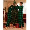 image:imageSWOMOG Couples One Piece Pajamas Sets Christmas Men amp Women Fleece Winter Loungewear ZipUp Jumpsuit with Pockets PjsBig Plaid Black and Green