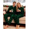 image:imageSWOMOG Couples One Piece Pajamas Sets Christmas Men amp Women Fleece Winter Loungewear ZipUp Jumpsuit with Pockets PjsSmall Plaid Black and Green