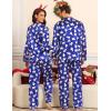 image:imageSWOMOG Couples Pajamas Sets Silk Satin Long Sleeve Sleepwear Button Down Loungewear Pjs Set Classic Pajama SXXLPolar Bear