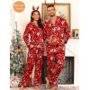 image:imageSWOMOG Couples Pajamas Sets Silk Satin Long Sleeve Sleepwear Button Down Loungewear Pjs Set Classic Pajama SXXLRed Christmas