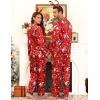 image:imageSWOMOG Couples Pajamas Sets Silk Satin Long Sleeve Sleepwear Button Down Loungewear Pjs Set Classic Pajama SXXLRed Christmas
