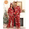 image:imageSWOMOG Couples Pajamas Sets Silk Satin Long Sleeve Sleepwear Button Down Loungewear Pjs Set Classic Pajama SXXLRed Christmas