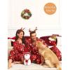 image:imageSWOMOG Couples Pajamas Sets Silk Satin Long Sleeve Sleepwear Button Down Loungewear Pjs Set Classic Pajama SXXLRed Christmas