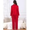 image:imageSWOMOG Couples Pajamas Womens ampMens Matching Pajamas Set Silk Satin Pj Set Long Sleeve Button Down Sleepwear 2 Pcs LoungewearBright Red