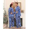 image:imageSWOMOG Couples Pajamas Womens ampMens Matching Pajamas Set Silk Satin Pj Set Long Sleeve Button Down Sleepwear 2 Pcs LoungewearChristmas Polar Bear