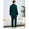 image:imageSWOMOG Couples Pajamas Womens ampMens Matching Pajamas Set Silk Satin Pj Set Long Sleeve Button Down Sleepwear 2 Pcs LoungewearDeep Green
