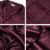 image:imageSWOMOG Couples Pajamas Womens ampMens Matching Pajamas Set Silk Satin Pj Set Long Sleeve Button Down Sleepwear 2 Pcs LoungewearDeep Wine Red