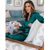 image:imageSWOMOG Couples Pajamas Womens ampMens Matching Pajamas Set Silk Satin Pj Set Long Sleeve Button Down Sleepwear 2 Pcs LoungewearGreen
