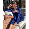 image:imageSWOMOG Couples Pajamas Womens ampMens Matching Pajamas Set Silk Satin Pj Set Long Sleeve Button Down Sleepwear 2 Pcs LoungewearNavy Blue