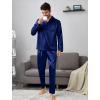 image:imageSWOMOG Couples Pajamas Womens ampMens Matching Pajamas Set Silk Satin Pj Set Long Sleeve Button Down Sleepwear 2 Pcs LoungewearNavy Blue