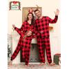 image:imageSWOMOG Familiy Pajamas Set for Christmas Matching Pj Sets Womens Mens Kids Soft Pjs Long Sleeve Sleepwear Lounge Sets Outfits Red Black Grid