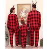 image:imageSWOMOG Familiy Pajamas Set for Christmas Matching Pj Sets Womens Mens Kids Soft Pjs Long Sleeve Sleepwear Lounge Sets Outfits Red Black Grid
