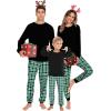 image:imageSWOMOG Family Christmas Pjs Matching Sets Christmas Pajamas for Family Xmas Jammies Set Christmas Holiday Sleepwear Women and Men Green Black Plaid XLarge