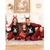 image:imageSWOMOG Family Christmas Pjs Matching Sets Christmas Pajamas for Family Xmas Jammies Set Christmas Holiday SleepwearGold Letter Deer