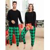 image:imageSWOMOG Family Christmas Pjs Matching Sets Christmas Pajamas for Family Xmas Jammies Set Christmas Holiday SleepwearGreen Black Plaid