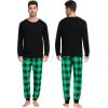 image:imageSWOMOG Family Christmas Pjs Matching Sets Christmas Pajamas for Family Xmas Jammies Set Christmas Holiday SleepwearGreen Black Plaid